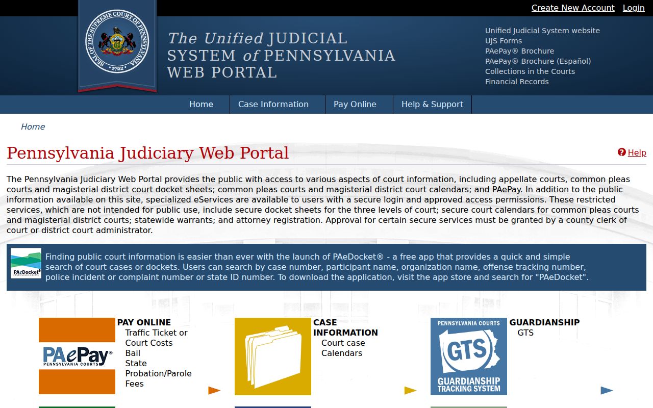 Lehigh County residents directory Pennsylvania UJS court search portal